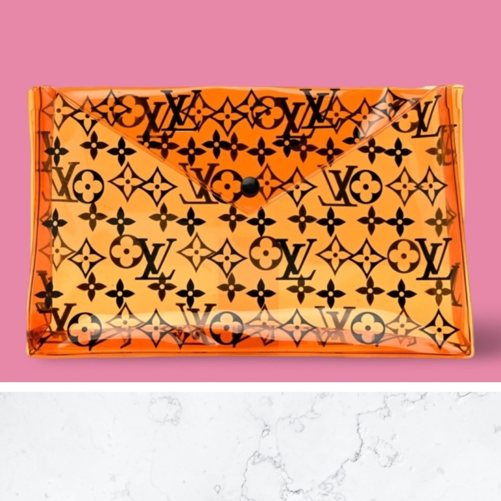 Louis Vuitton Orange Transparent Clutch